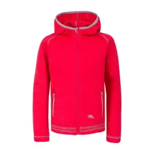 Image of Trespass Childrens Girls Goodness Full Zip Hooded Fleece Jacket (2-3 Years) (Raspberry Marl)