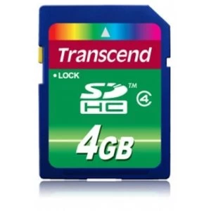 Image of Transcend 4GB Secure Digital High Capacity Flash Card Class 4 TS4GSDHC4