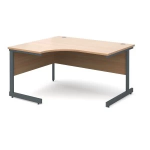 Image of Dams Contract Left-Hand Ergonomic Desk - Beech