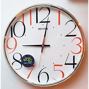 Image of Rhythm Contemporary Black & Orange Wall Clock