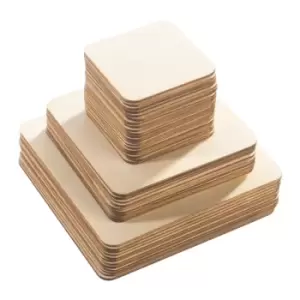 Image of Unfinished Blank Wooden Squares - Set of 42 Pukkr