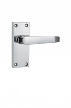 Image of Wickes New York Victorian Straight Latch Door Handle - Chrome 1 Pair