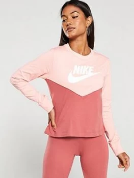 Image of Nike Nsw Ls Heritage Top - Light Redwood