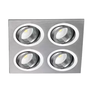 Image of Helium Quad Recessed Downlight Light Aluminium