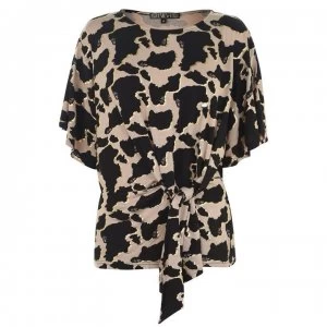 Image of Biba Tie Detail Top - Cow Print