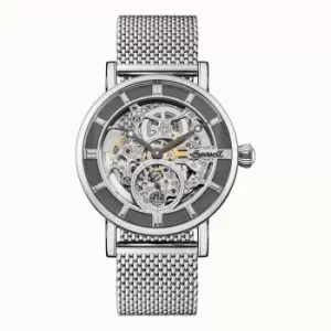 Image of Mens Ingersoll I00405B The Herald Automatic Mesh Strap Wristwatch Colour - Silver