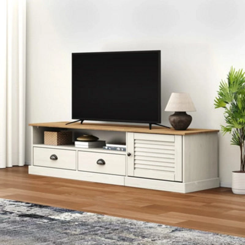 Image of VIDAXL TV Cabinet vigo White 156x40x40cm Solid Wood Pine Vidaxl 8720845845872