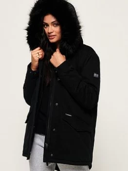 Image of Superdry Falcon Rookie Parka - Black, Size 6, Women