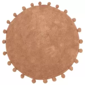 Image of Circle Pom Pom Bath Mat Pecan