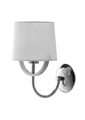 Image of Astoria Wall Lamp With Shade, Chrome, White, E27