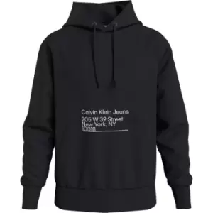 Image of Calvin Klein Jeans Ck Address Logo Hoodie - Black