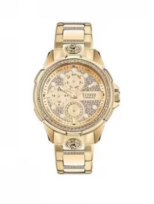 Image of Versus Versace 6Eme Arrondissment Crystal Mens Watch Gold, Men