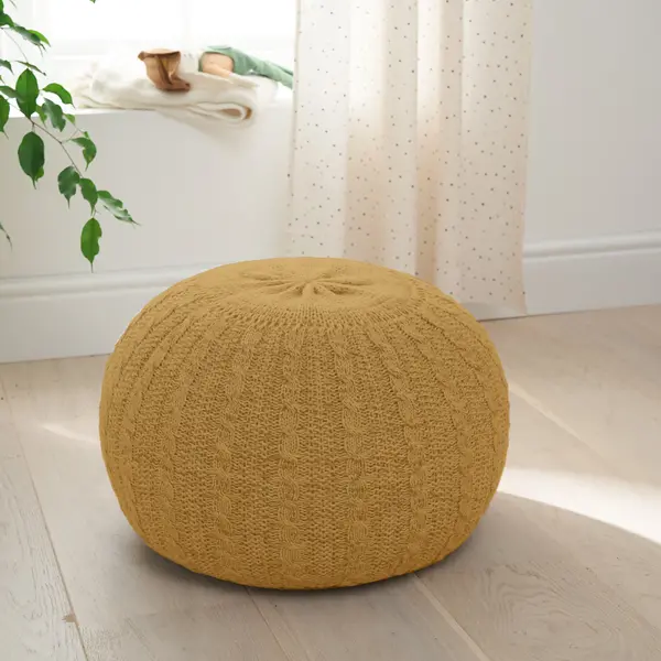 Image of Tutti Bambini Knitted Pouffe Ochre