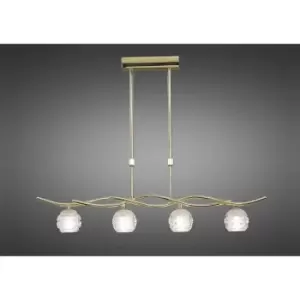 Image of Dali telescopic pendant light Line 4 Bulbs G9, polished brass