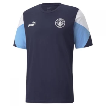 Image of Puma Manchester City Cult T Shirt Mens - Navy/White