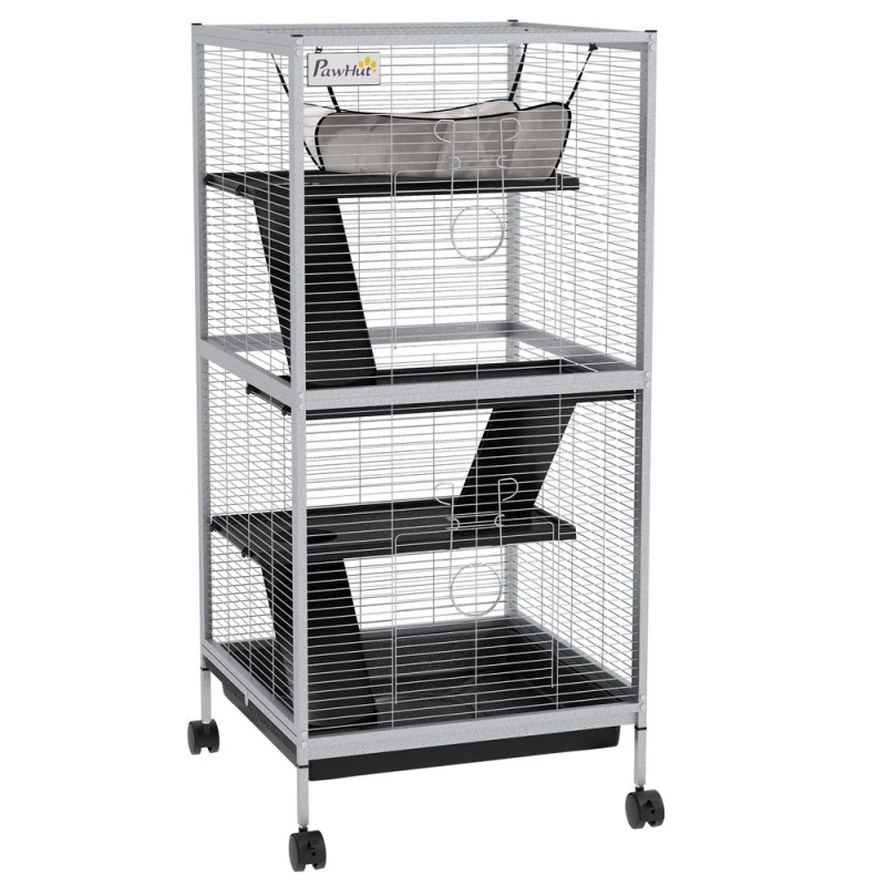 Image of PawHut Rolling Small Animal Cage - Grey D51-153V00LG