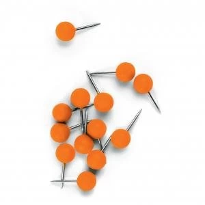 Image of Nobo Notice Board Push Pins Orange Pack 100 30055AC