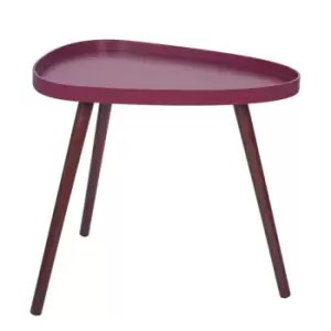 Image of Raspberry MDF and Brown Pine Wood Teardrop Table