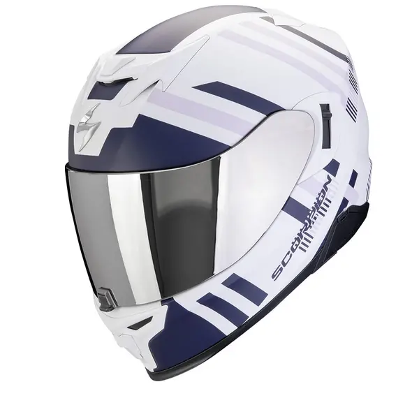 Image of Scorpion EXO-520 Evo Air Banshee Matt White Blue Purple Full Face Helmet XS