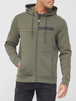 Image of Hugo Boss Athleisure Saggy 1 Zip Through Hoodie Khaki Size S Men
