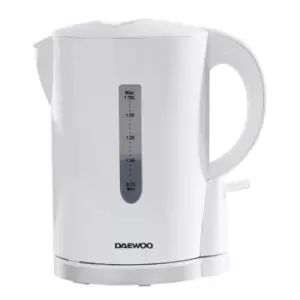 Image of Daewoo SDA1650 2200W 1.7L Plastic Kettle - White with Chrome Band