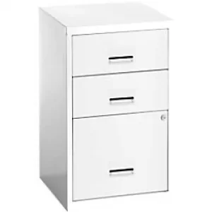 Image of Pierre Henry 3 Drawer Combi Filing Cabinet A4, White