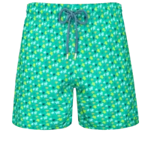 Image of Men Swim Shorts Ultra-light And Packable Micro Ronde Des Tortues Rainbow - Mahina - Green - Size XL - Vilebrequin