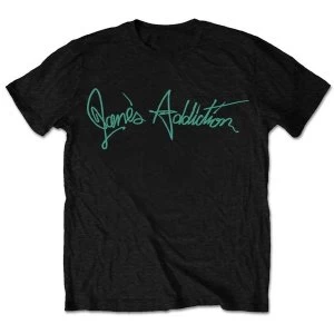Image of Jane's Addiction - Script Unisex Small T-Shirt - Black