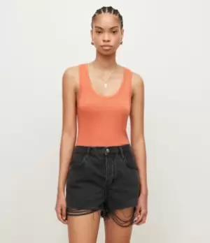 Image of AllSaints Womens Maki Tank, Sunburst Orange, Size: 10