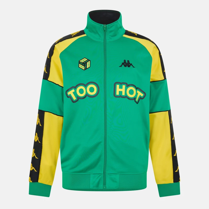 Image of Kappa Mens Banda Tracksuit Top Brt Yellow/Blk male M