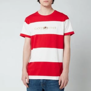 Image of GANT Mens Flag Crest T-Shirt - Bright Red - M