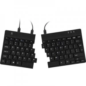 Image of R-GO Tools RGOSP-DEWIBL USB Keyboard German, QWERTZ, Windows Black Ergonomic