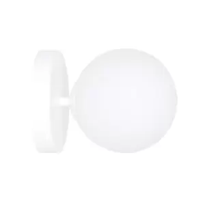 Image of Emibig Ragi White Globe Wall Lamp with White Glass Shades, 1x E14