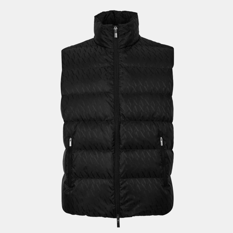 Image of Armani Exchange Mens Down Quilted Sleeveless Gilet Black male L