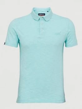 Image of Superdry Orange Label Jersey Polo, Blue, Size S, Men
