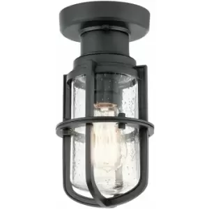 Image of Loops - Outdoor IP44 1 Bulb Wall Ground Pedestal Textured Black LED E27 40W