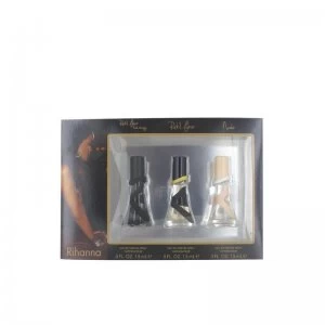 Image of Rihanna Fragrance Gift Set 15ml Rebl Fleur Love Always Eau de Parfum + 15ml Rebl Fleur Eau de Parfum + 15ml Nude Eau de Parfum