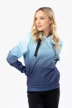 Image of HYPE WOMENS NAVY SEAS FADE DRAWSTRING HOODIE