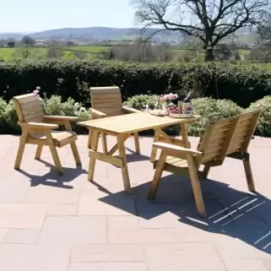 Image of Zest4Leisure Zest 4 Leisure Charlotte Rectangle Table 1 Bench and 2 Chair Set