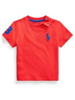 Image of Ralph Lauren Baby Boys Short Sleeve Big Pony T-Shirt, Red, Size 12 Months