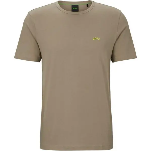 Image of Boss Curved Logo T Shirt - Green 2XL