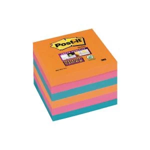 Image of Post it Super Sticky 76 x 76mm Repositionable Notes Assorted Colours