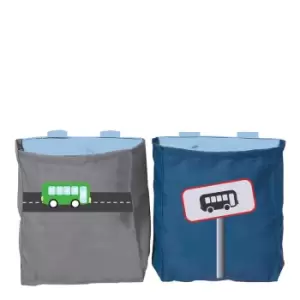 Image of Manis-H Themed Bed Pockets Set of 2, Blue