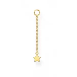 Image of Yellow Gold Star Earring Chain Pendant EP005-413-39