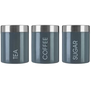 Image of Premier Housewares Grey Liberty Canisters - Set of 3