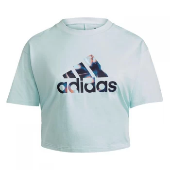Image of adidas U4U Crop Logo T-Shirt (Plus Size) Womens - Halo Mint