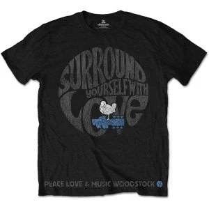 Image of Woodstock - Surround Yourself Unisex Medium T-Shirt - Black