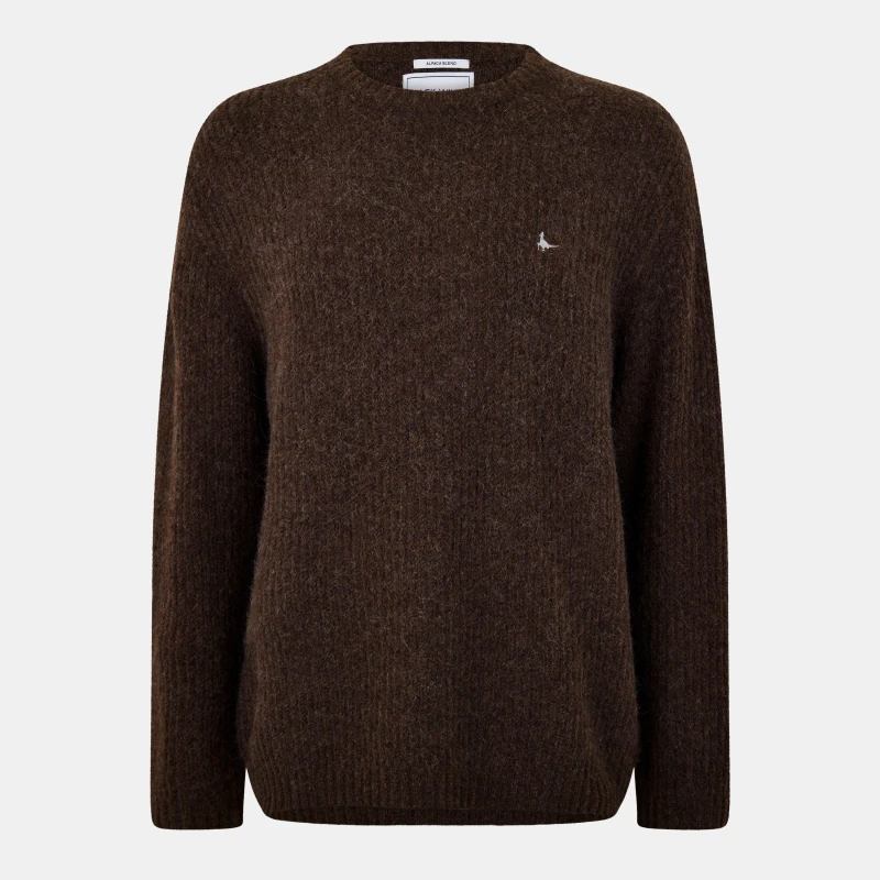 Image of Jack Wills Mens Cosy Slouch Crew Neck Jumper Coffee Marl male L