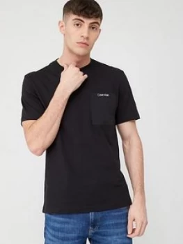 Image of Calvin Klein Jeans Calvin Klein Nylon Pocket Short Sleeve T-Shirt - Black