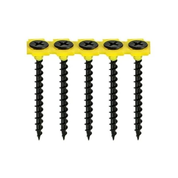 Image of 3.5 x 55mm Collated Drywall Screws Coarse Thread Black Qty 1000 - Timco